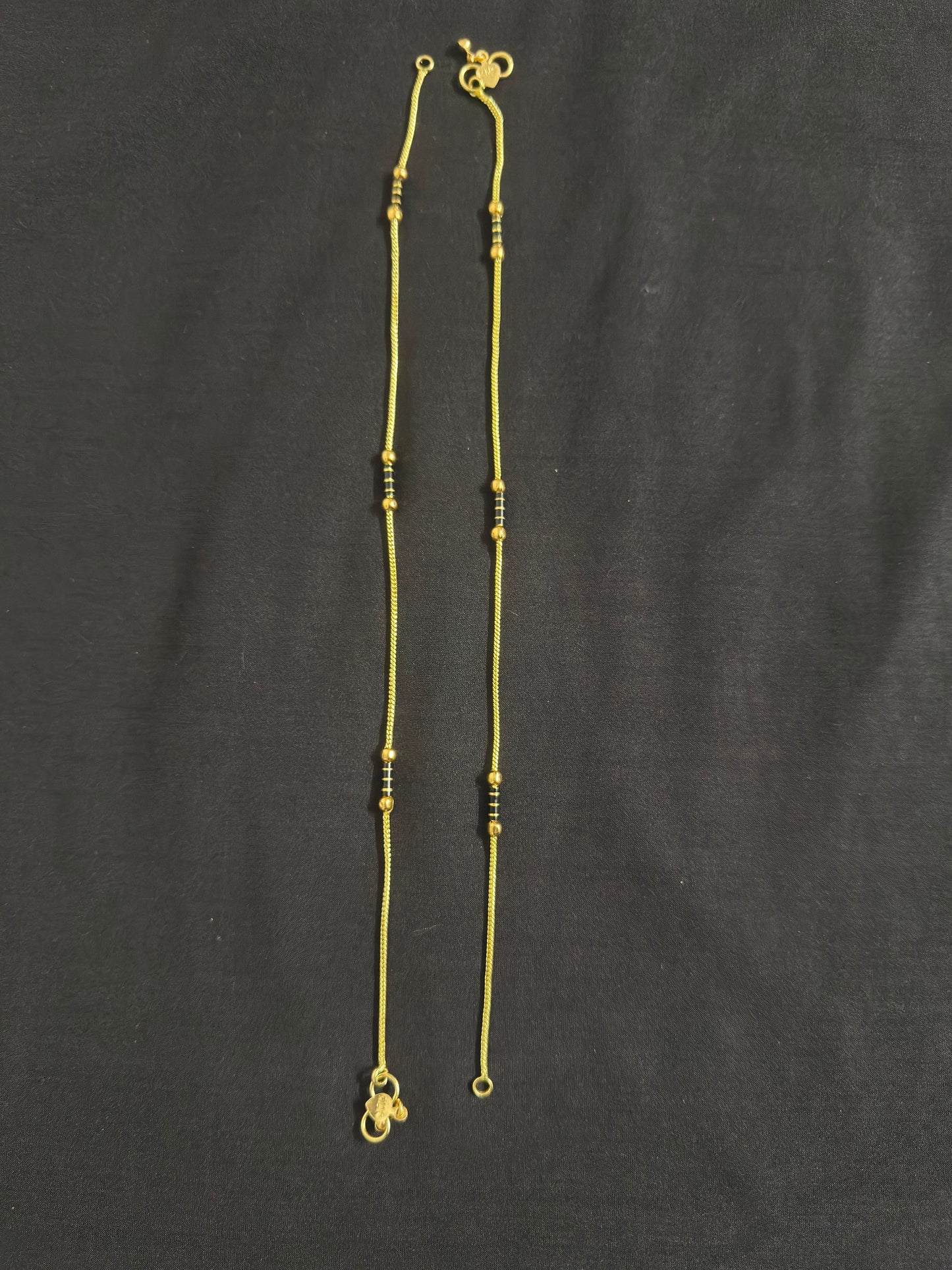 Panchaloham black enamel anklets- PANK001