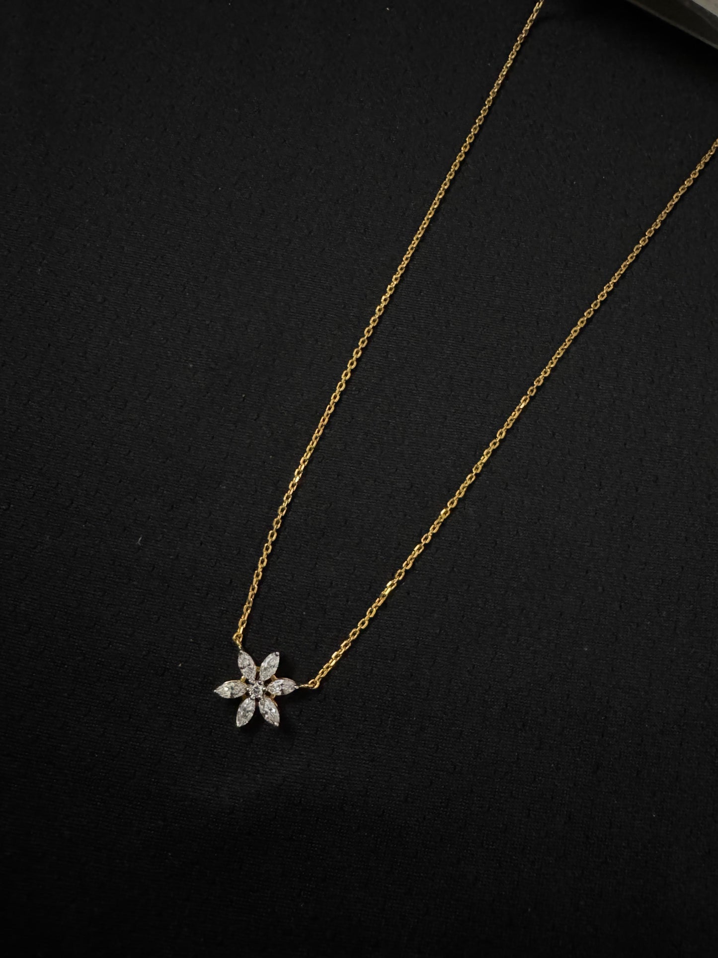 925 silver chain with premium Swarovski stone pendant(24 carat gold coated)