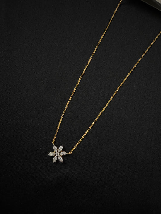 925 silver chain with premium Swarovski stone pendant(24 carat gold coated)