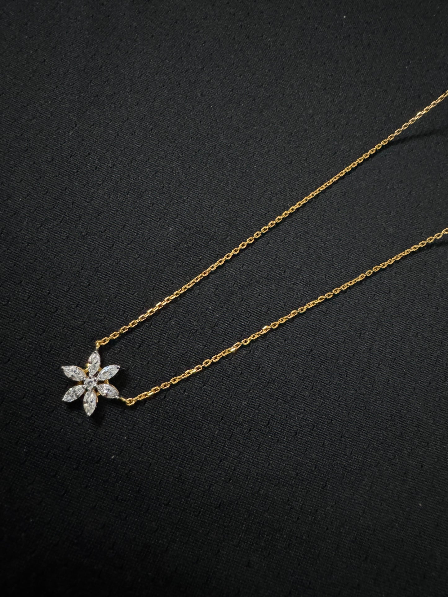 925 silver chain with premium Swarovski stone pendant(24 carat gold coated)