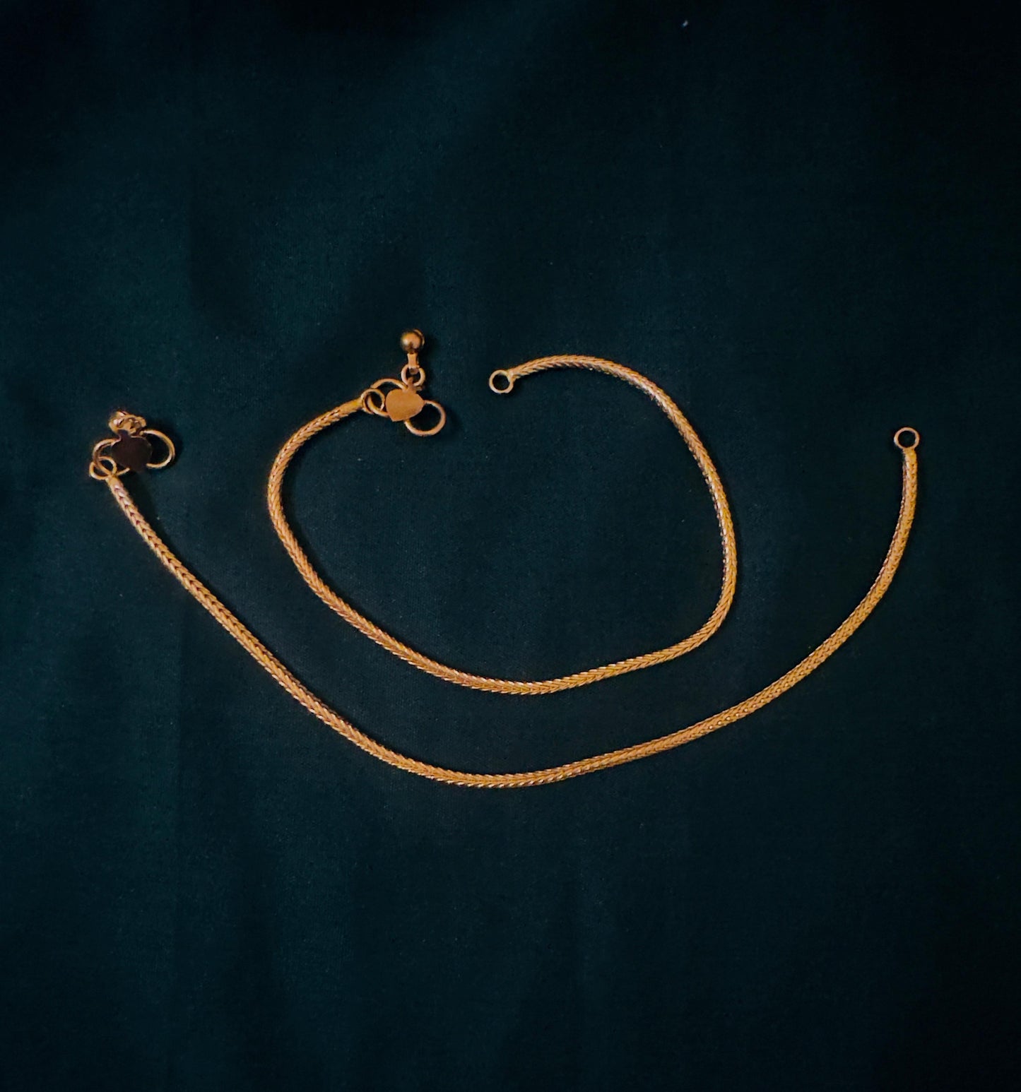 Pure panchaloham unpolished anklets - nanthadu model