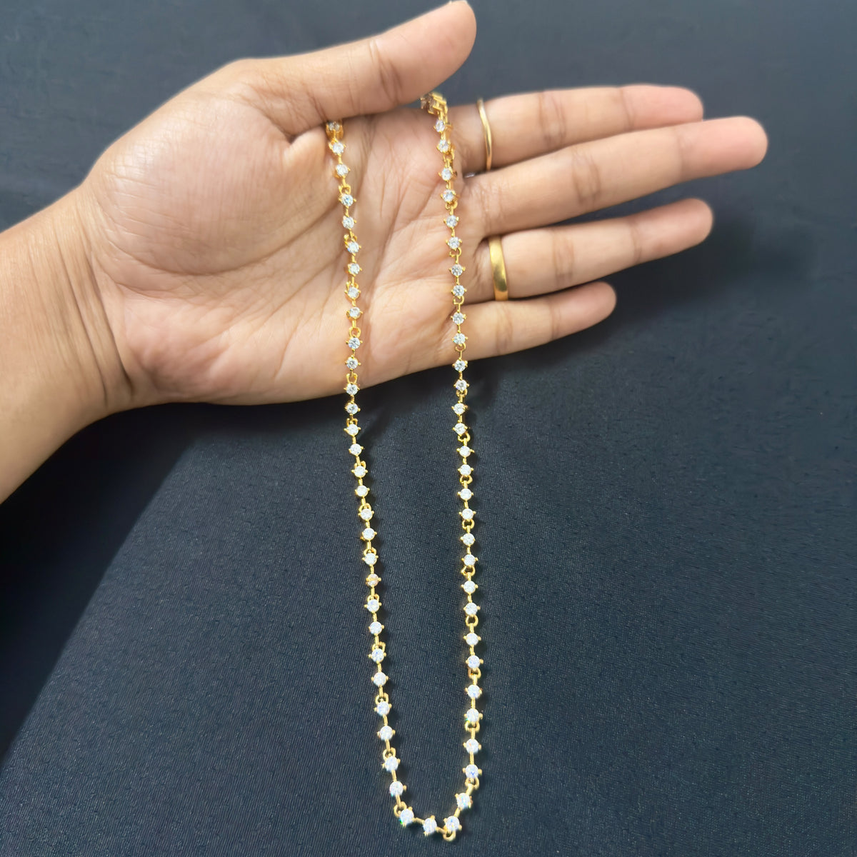 Diamond replica Panchaloham thali chains 26inch