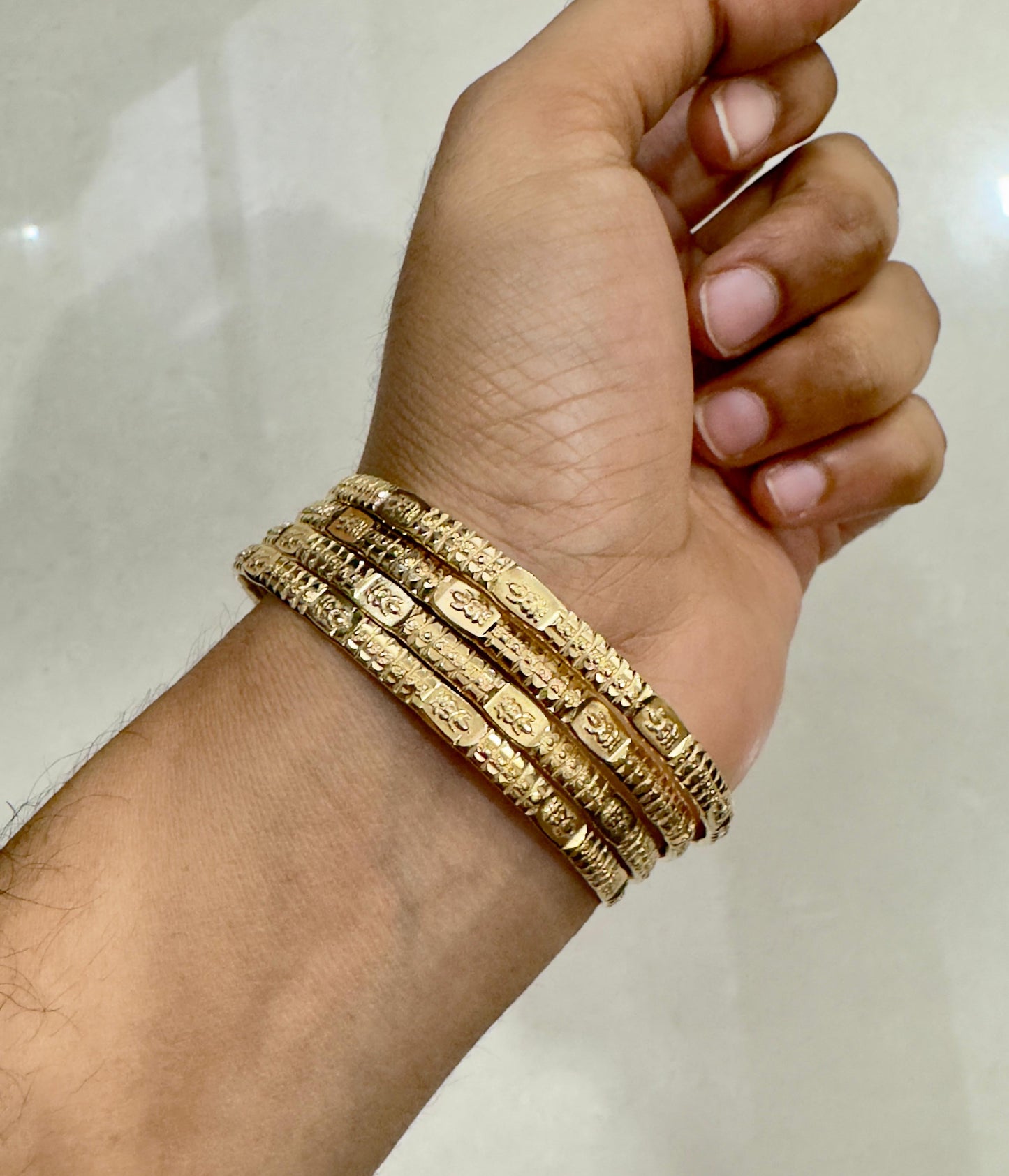 Pure panchaloham unpolished Lakshmi devi Bangles - Broad