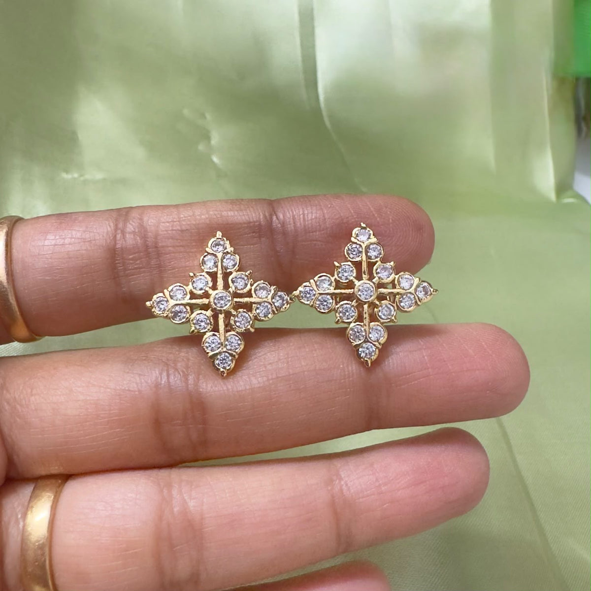 Panchaloham diamond replica studs