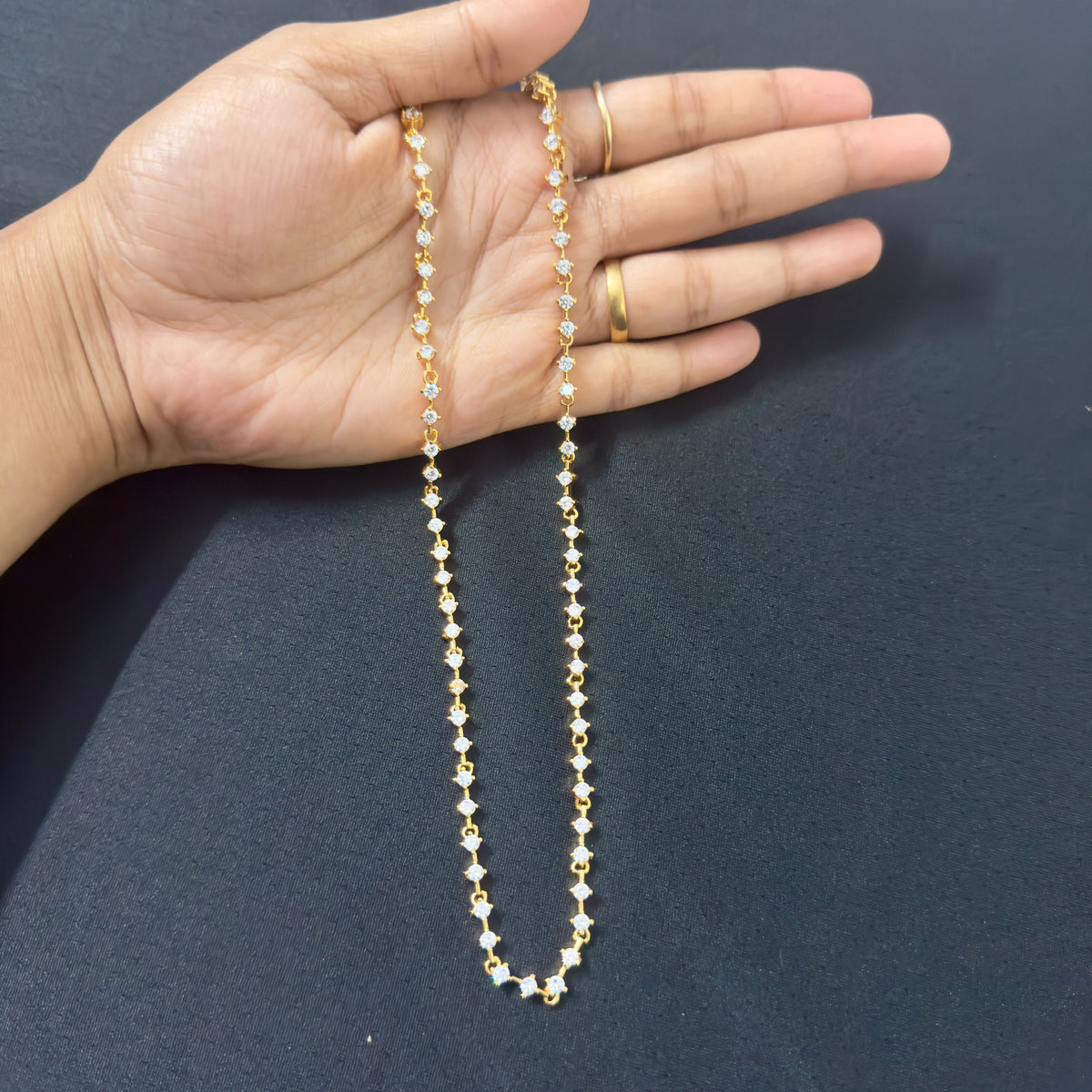 Diamond replica Panchaloham thali chains 26inch