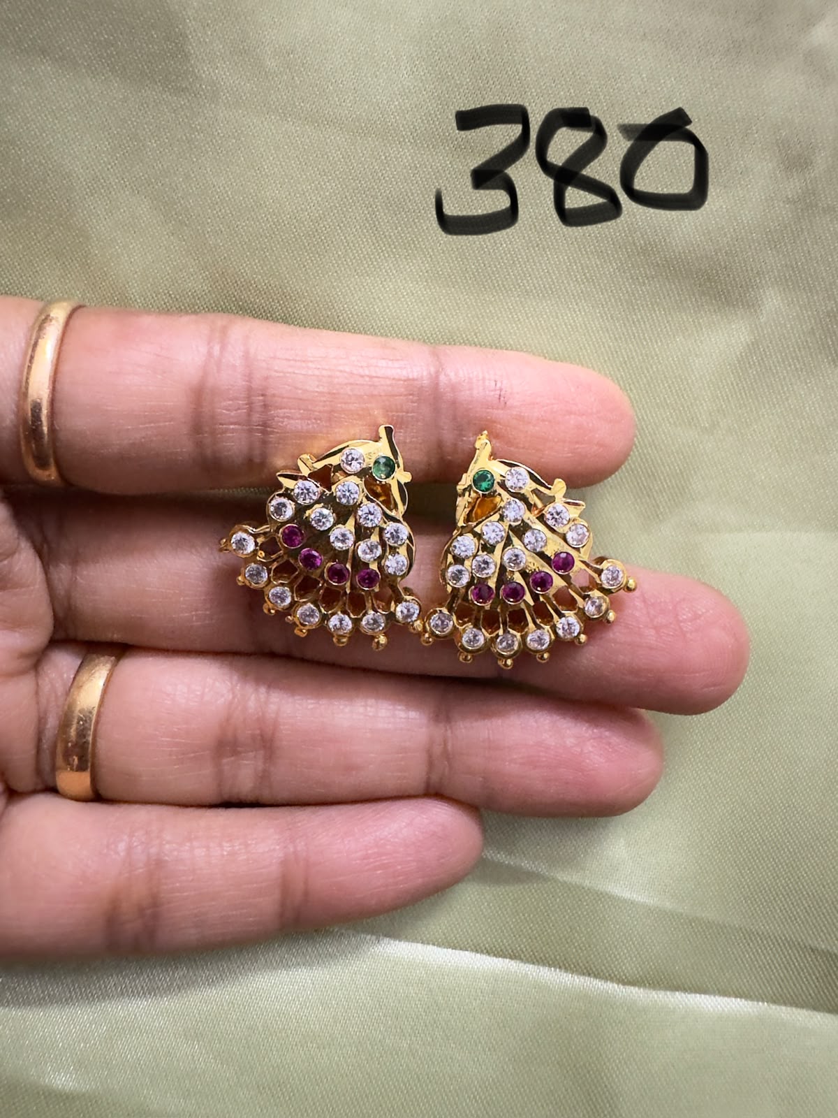 Panchaloham peacock studs